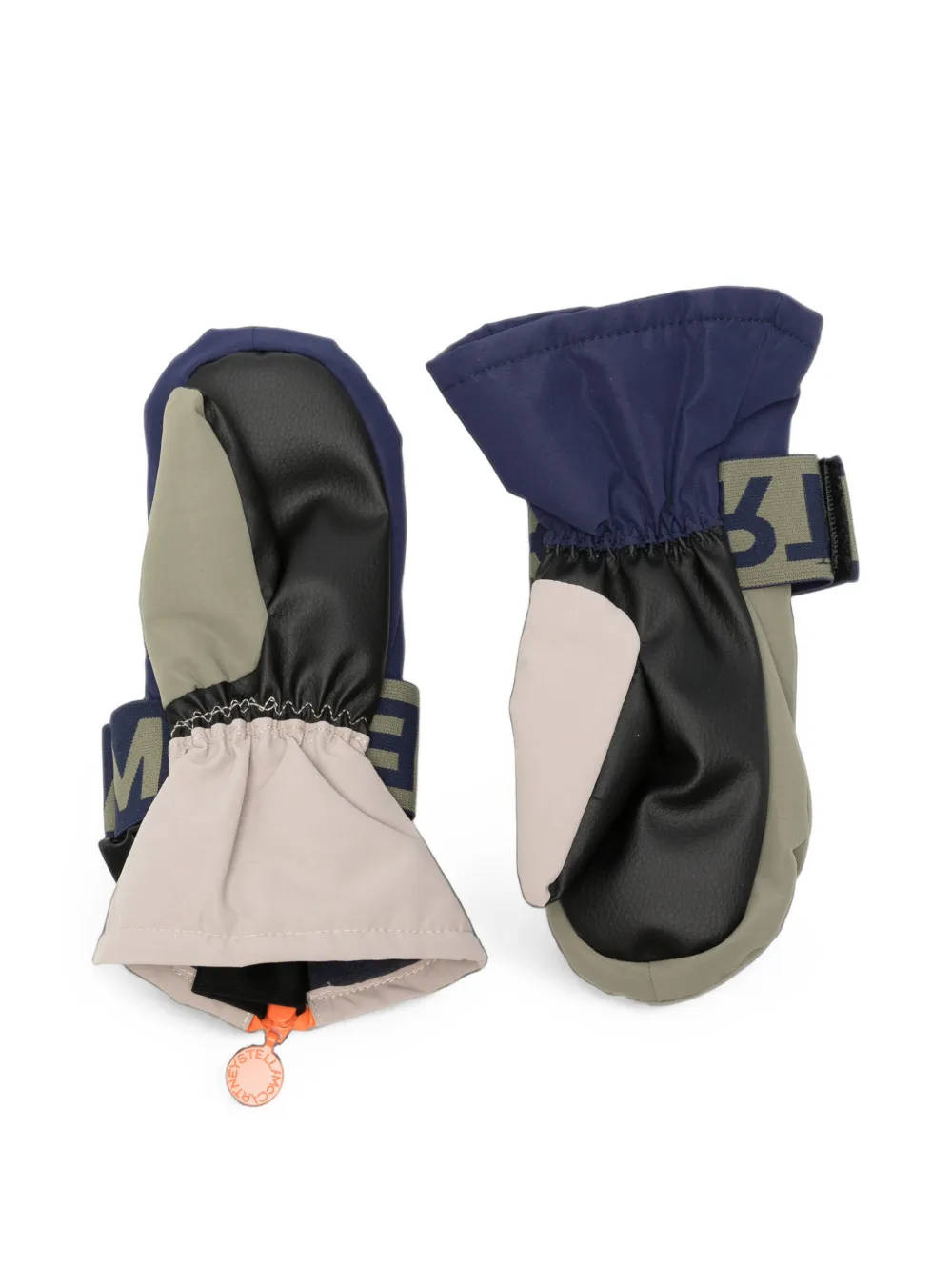 Stella McCartney Kids Wanten met klittenband en logo-print Blauw