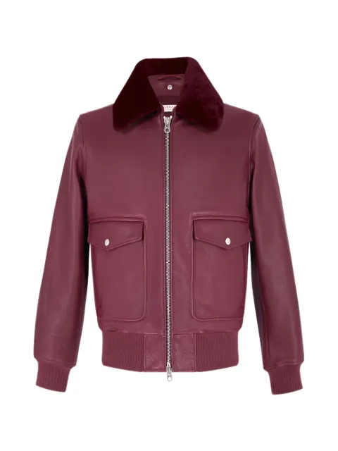 FURSAC shearling-collar leather jacket