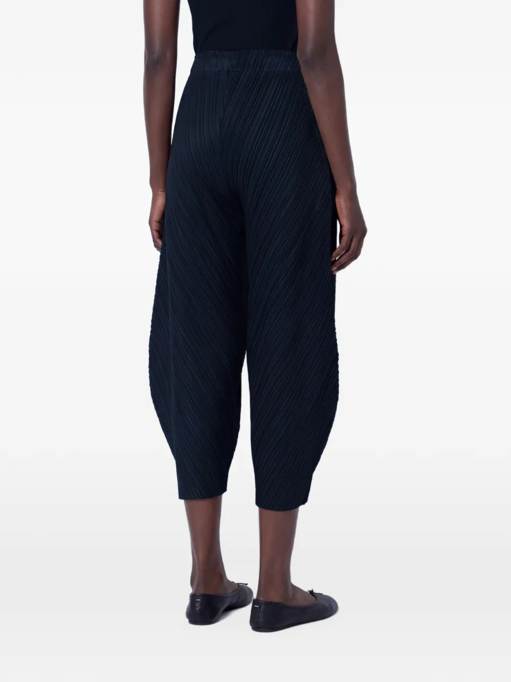 Pleats Please Issey Miyake Thicker Bottoms 1 plooibroek met toelopende pijpen Zwart