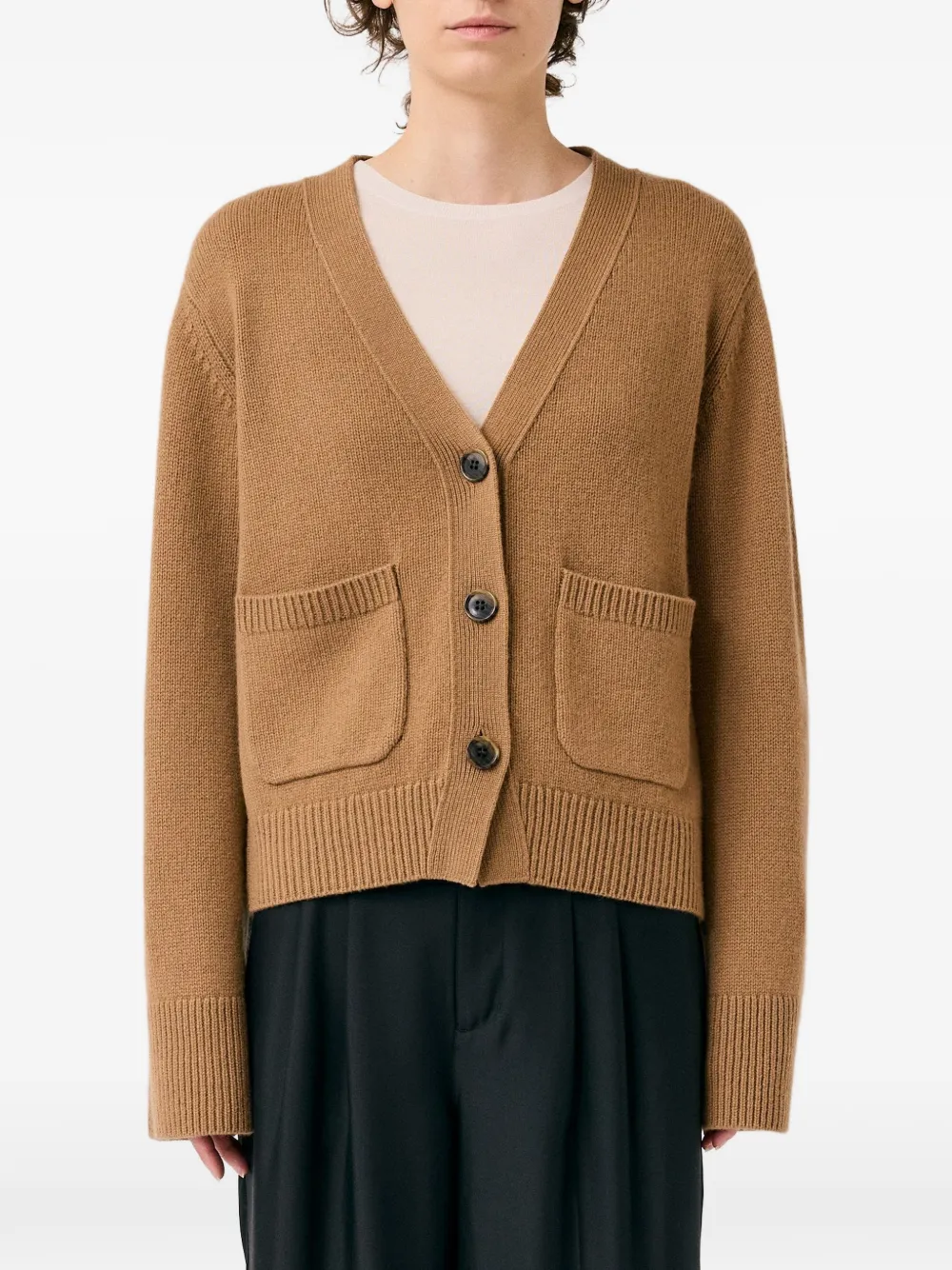 Lisa Yang Danni Patch-pocket Cardigan In Brown