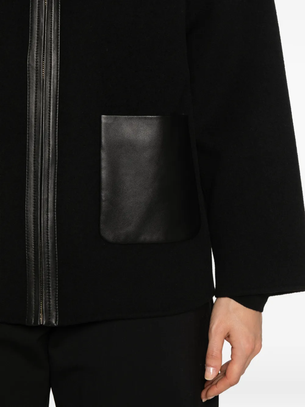 Max Mara Comica hooded wool coat Zwart