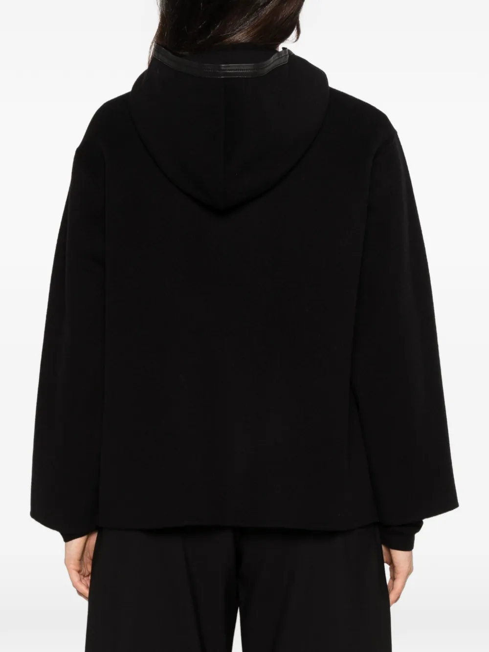 Max Mara Comica hooded wool coat Zwart