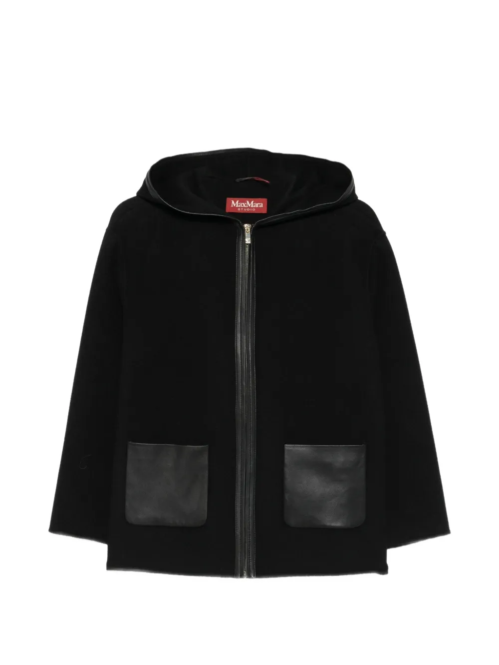 Max Mara Comica hooded wool coat Zwart
