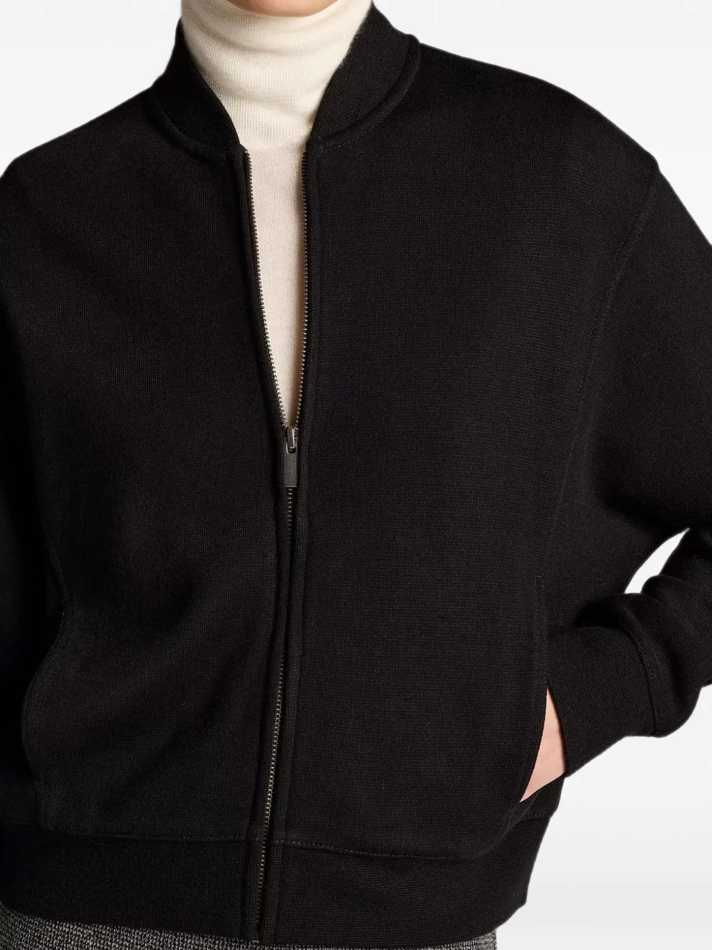 Vince ponte-knit bomber jacket Zwart