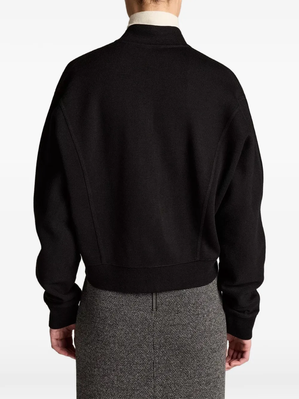 Vince ponte-knit bomber jacket Zwart