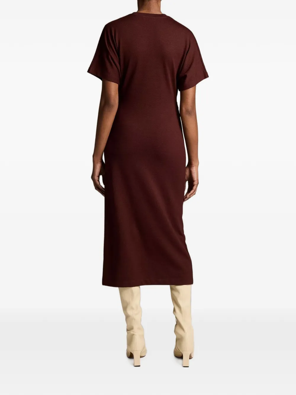 Vince Midi-jurk met ruches Rood
