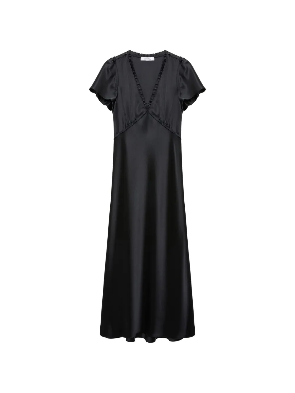 Dorothee Schumacher ruffle-trim bias-cut midi dress - Nero
