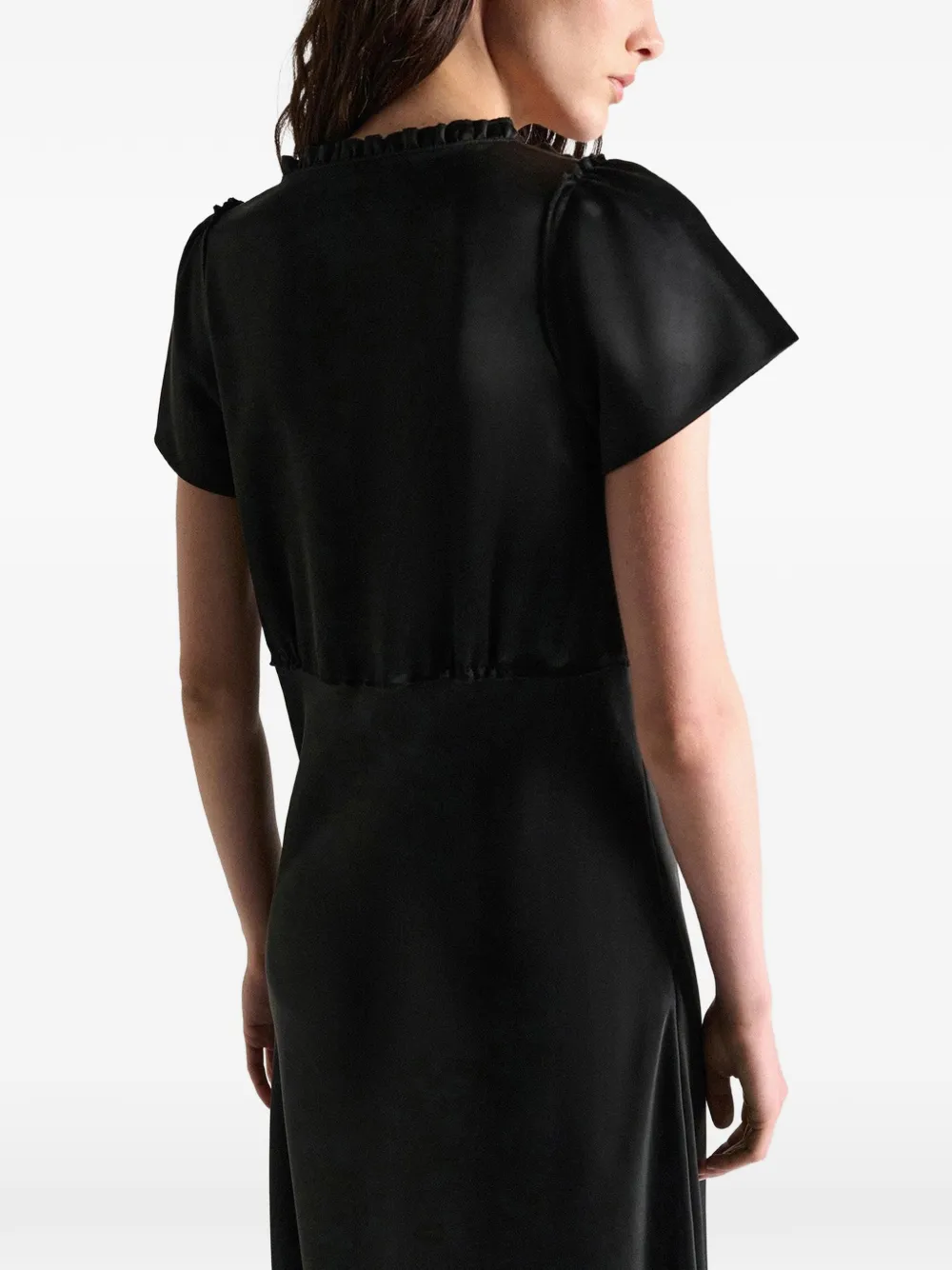 Dorothee Schumacher midi-jurk met ruches en uitgesneden details Zwart