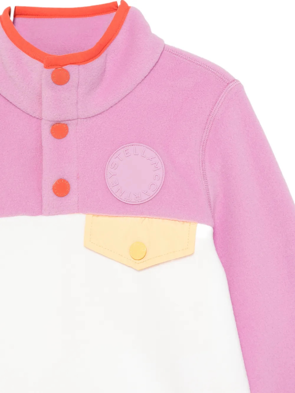 Stella McCartney Kids Trui met colourblocking en logo-patch Roze
