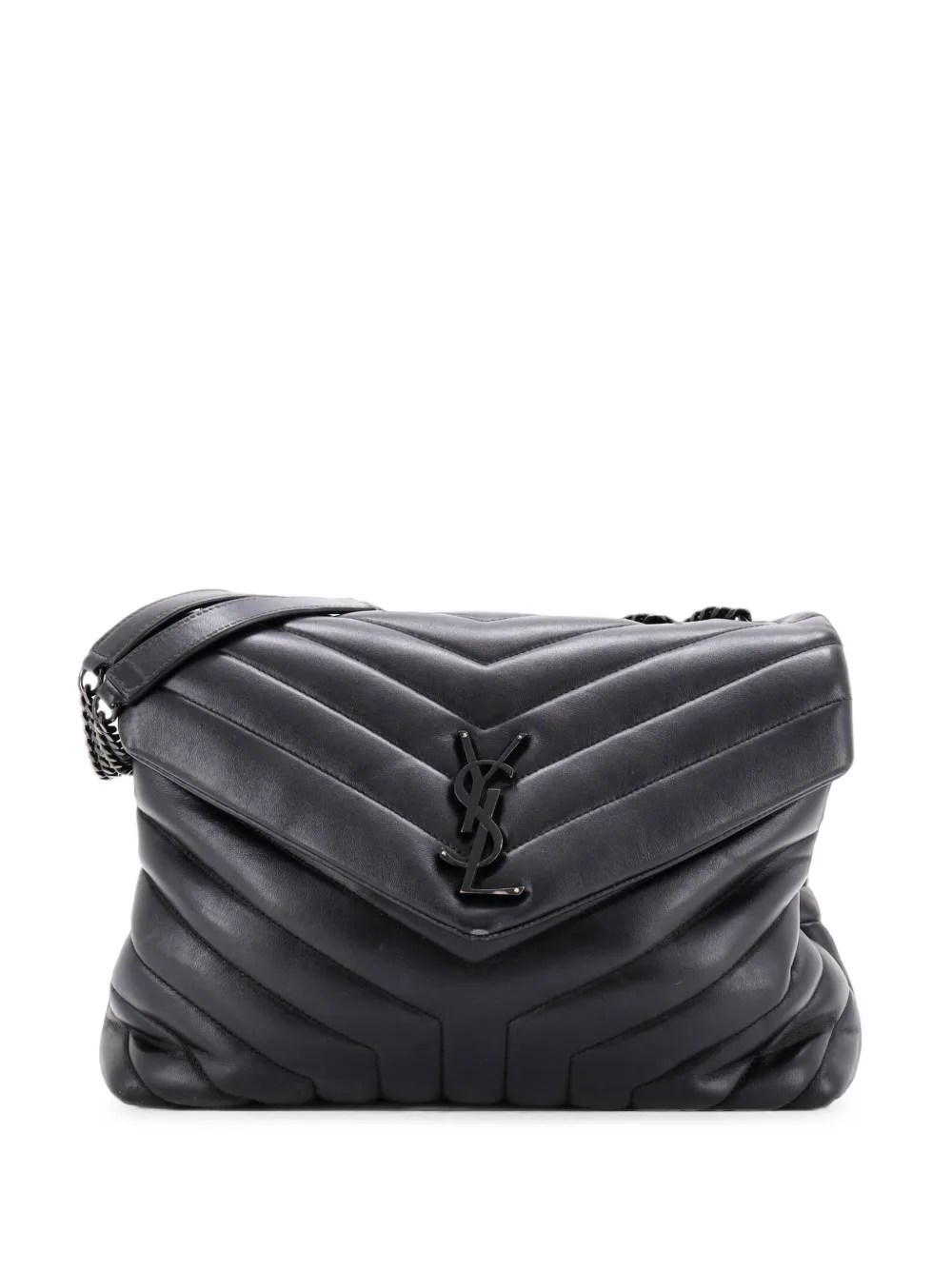 Saint Laurent Pre-Owned Loulou Matelasse Chevron Leather Medium shoulder bag - Nero