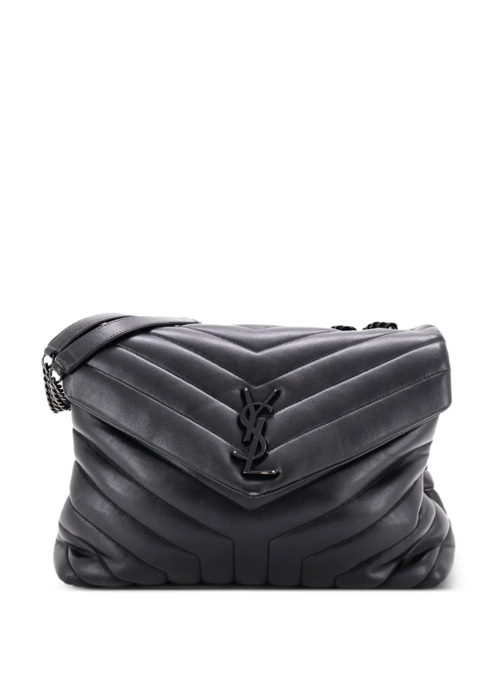 Saint Laurent Pre-Owned Loulou Matelasse Chevron Leather Medium shoulder bag - Nero