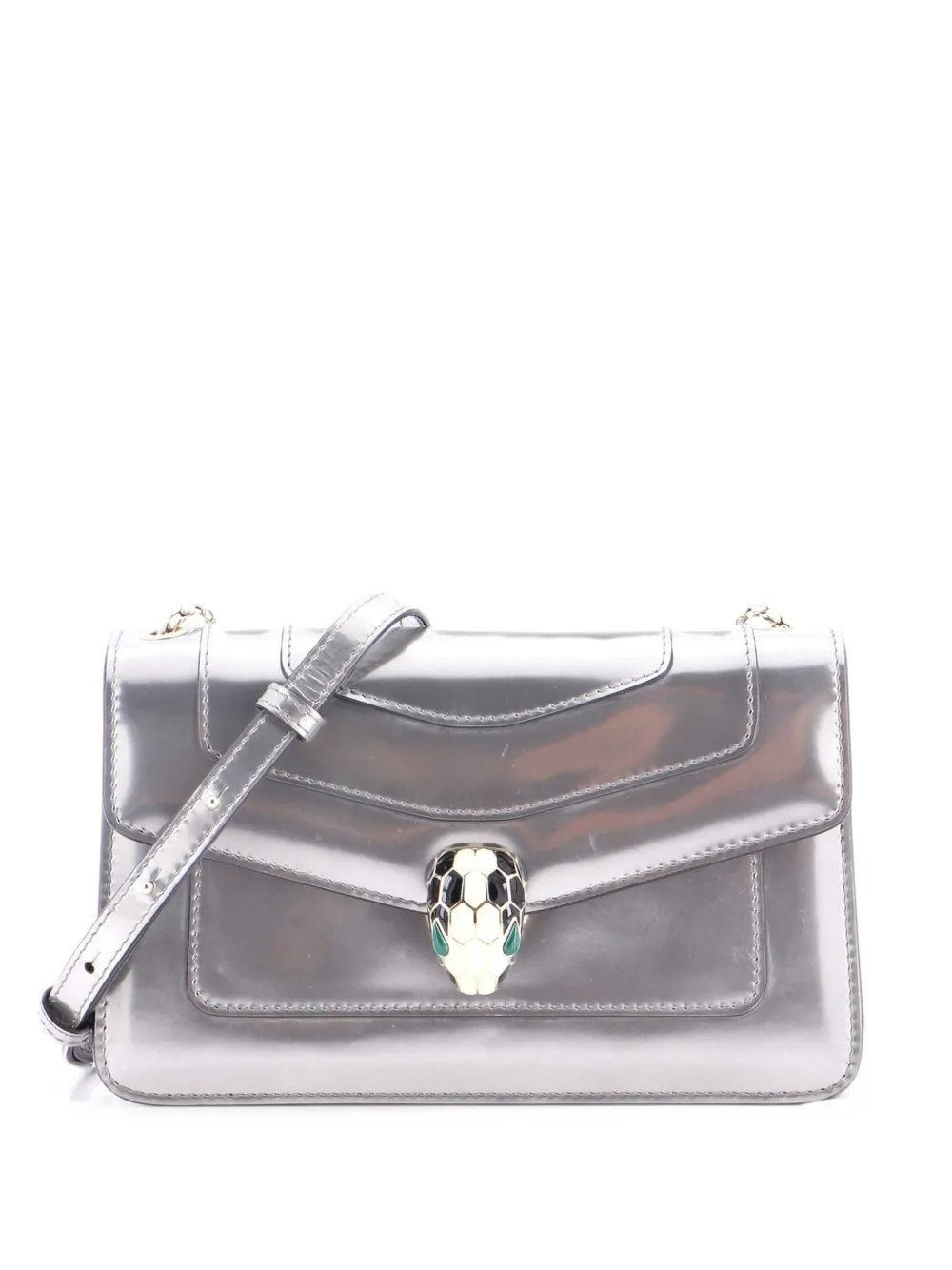 Bvlgari Pre-Owned Kleine Serpenti Forever Schultertasche aus Leder im Metallic-Look