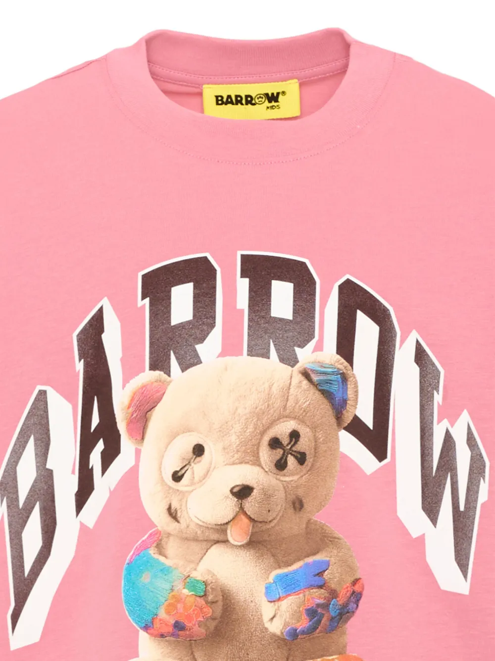 Barrow kids Katoenen T-shirt met teddybeerprint Roze