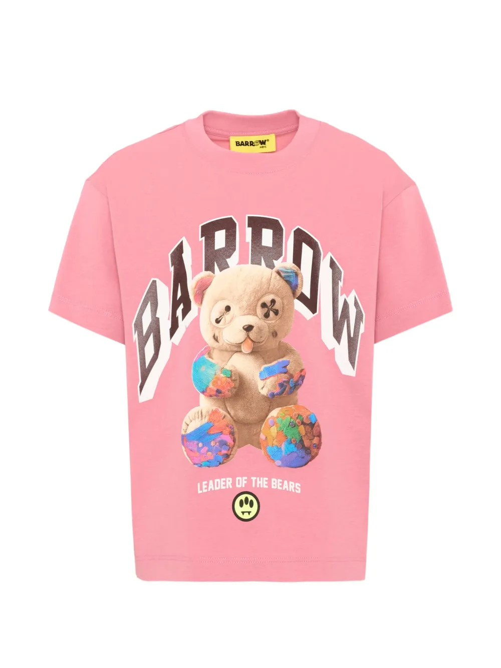 Barrow kids teddy-print cotton T-shirt - Rosa