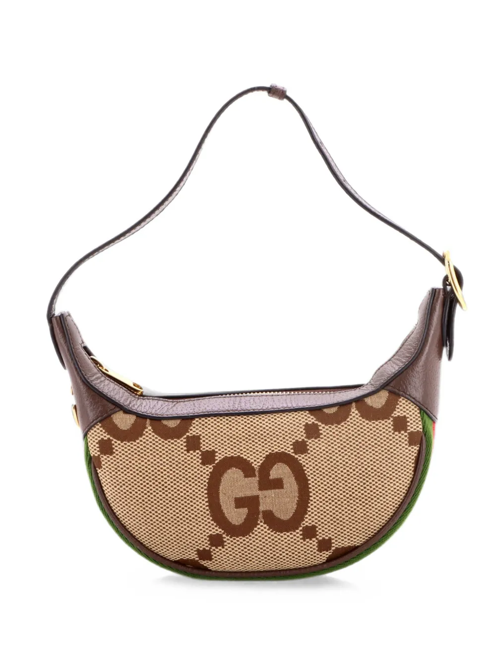 Gucci Pre-Owned Borsa passepartout Ophidia mini a mezza luna in tela Jumbo GG - Marrone