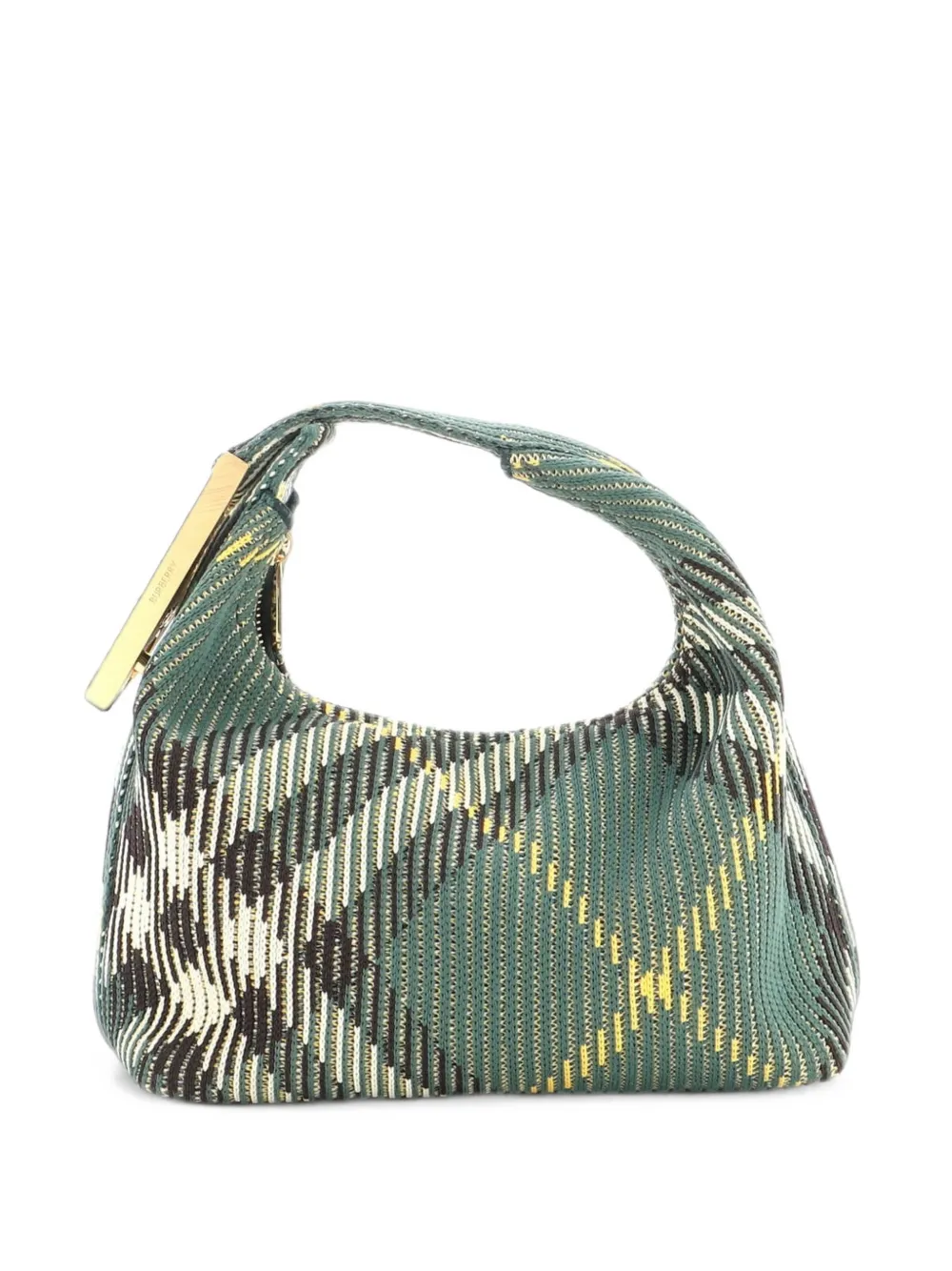 Burberry Pre-Owned Mini Satchel-Tasche aus Stoff mit Check - Grün