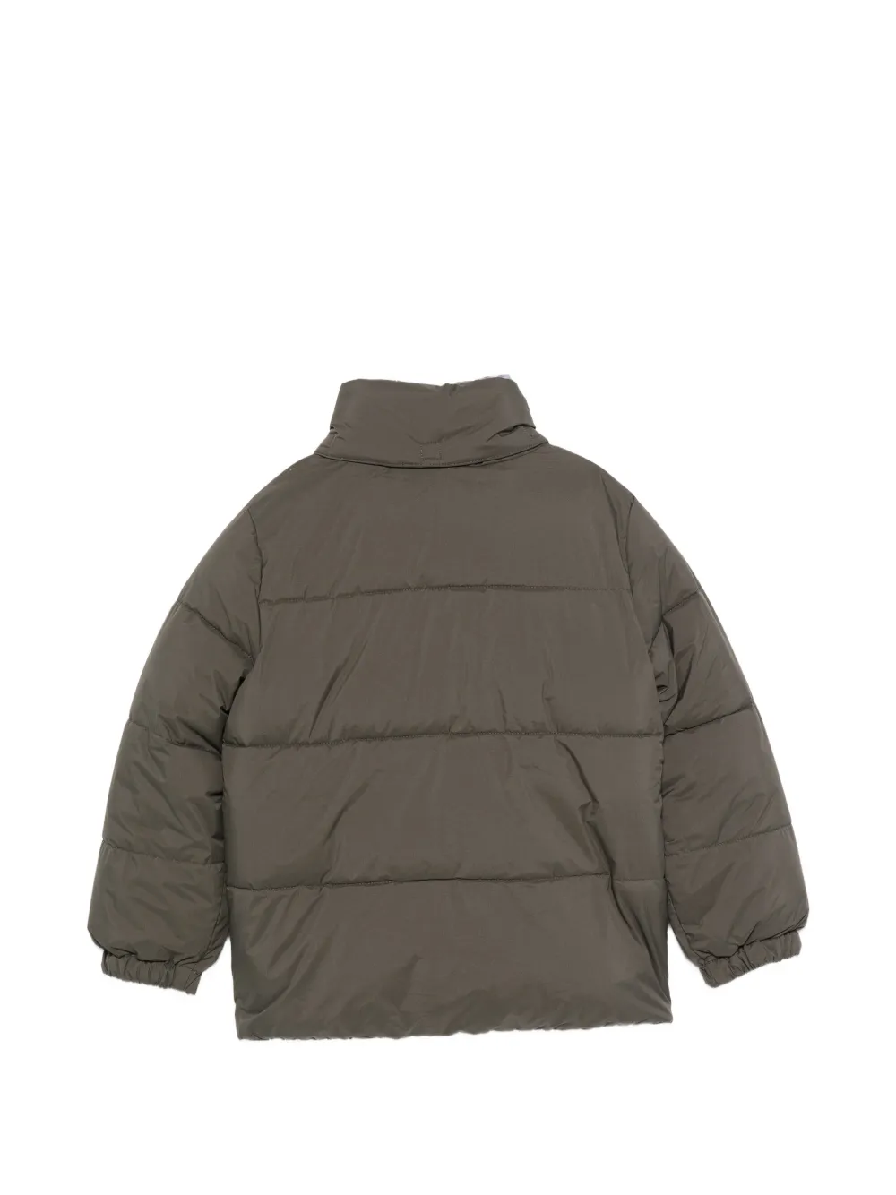 Stella McCartney Kids logo-patch quilted jacket Groen