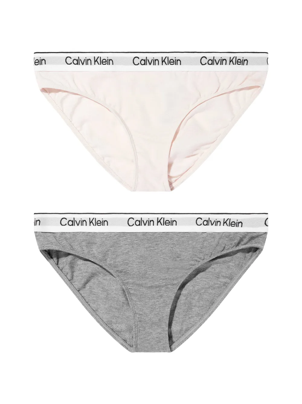 Calvin Klein Kids logo-waistband bikini knickers set (set of two) - Grigio