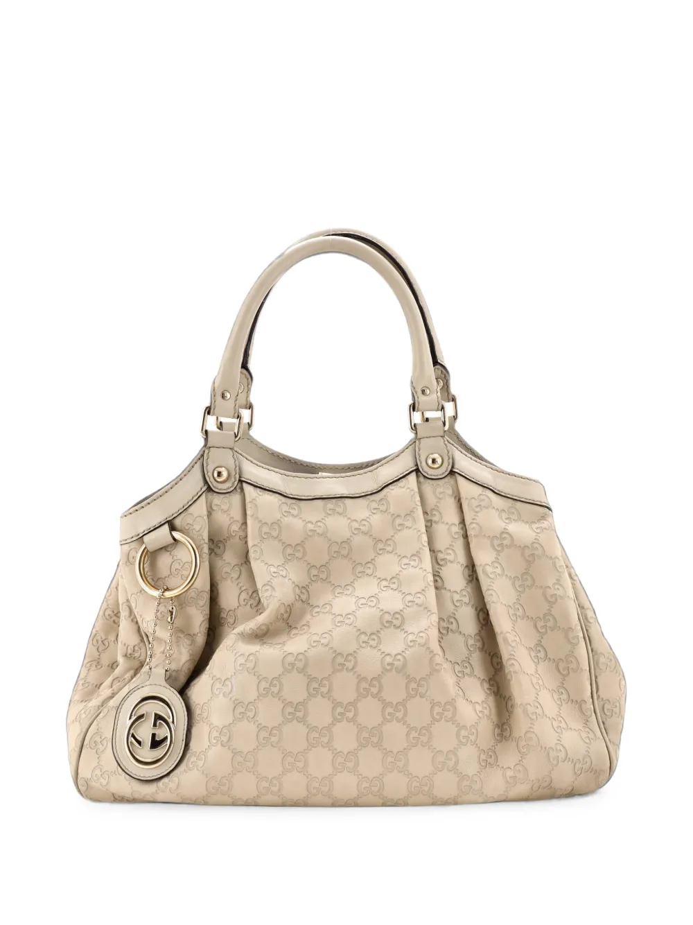 Gucci Pre-Owned Borsa tote Sukey media in pelle Guccissima - Toni neutri