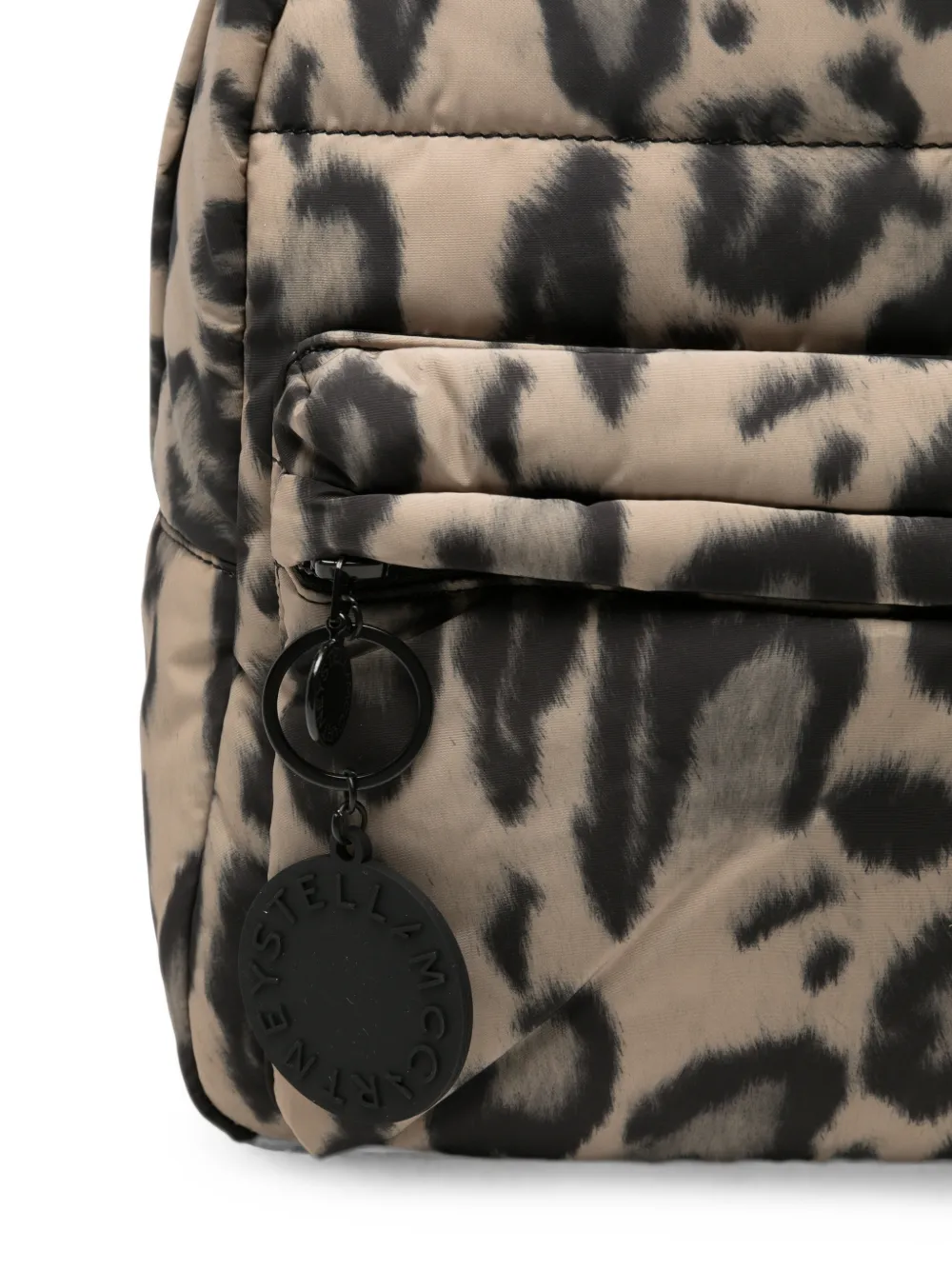 Stella McCartney Kids Gewatteerde rugzak met luipaard-print Beige