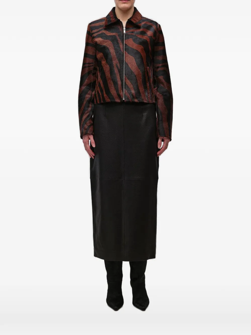 SIMKHAI Daria zebra-print jacket - Schwarz