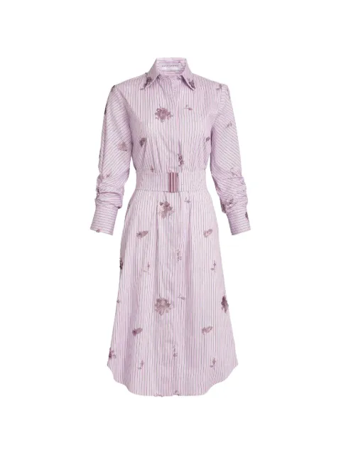 Silvia Tcherassi Kendi sequin-embellished striped shirt midi dress