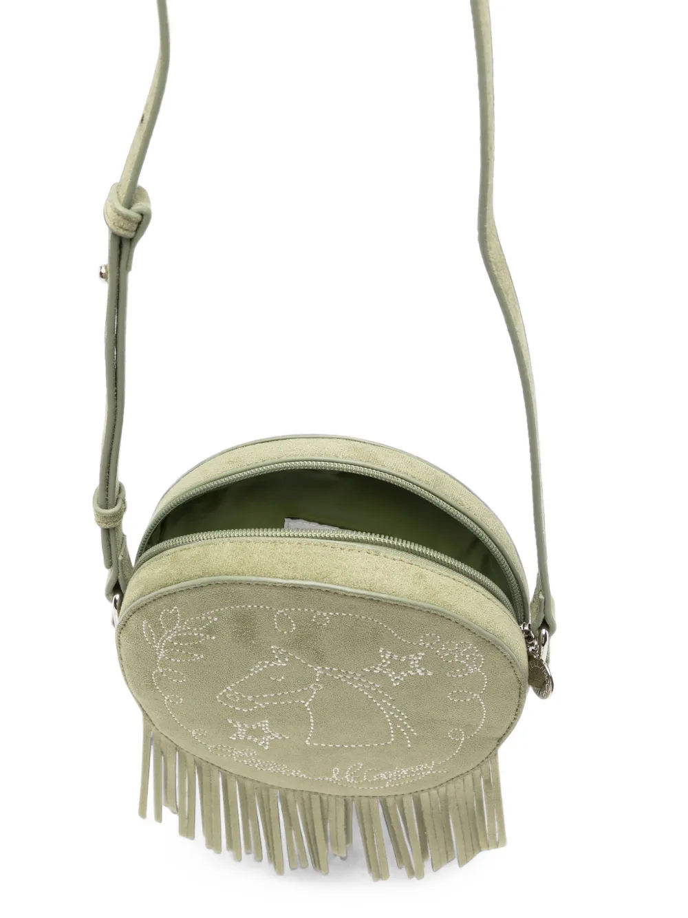 Stella McCartney Kids Schoudertas met geborduurd paard en franje Groen
