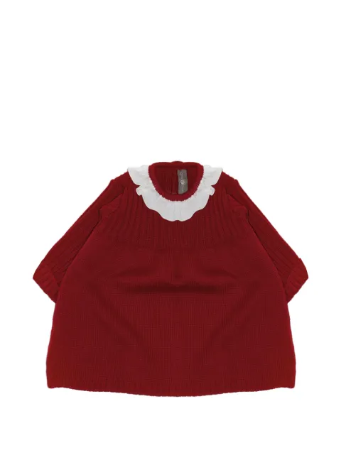 Little Bear ruffle-collar knitted dress