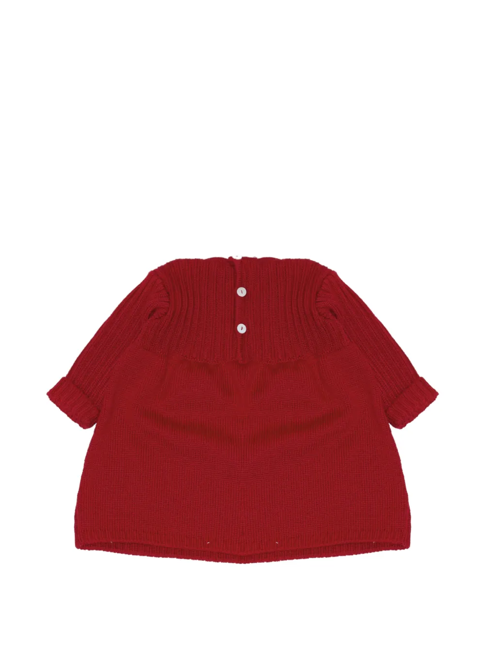 Little Bear Gebreide jurk met ruchekraag Rood