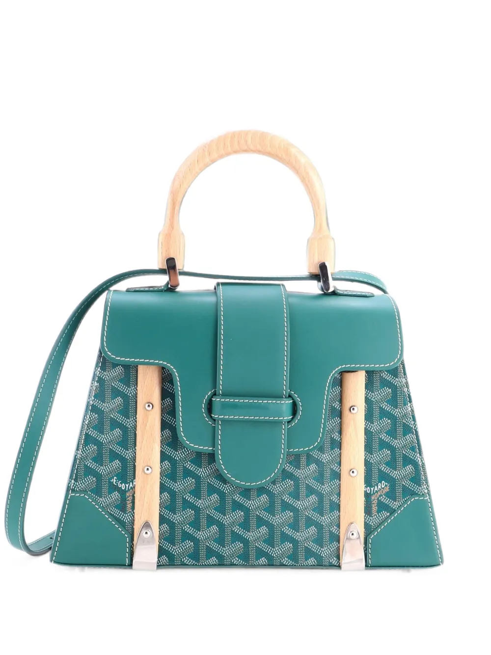 Goyard Pre-Owned Saigon Top Handle Bag Coated Canvas with Leather PM satchel - Grün