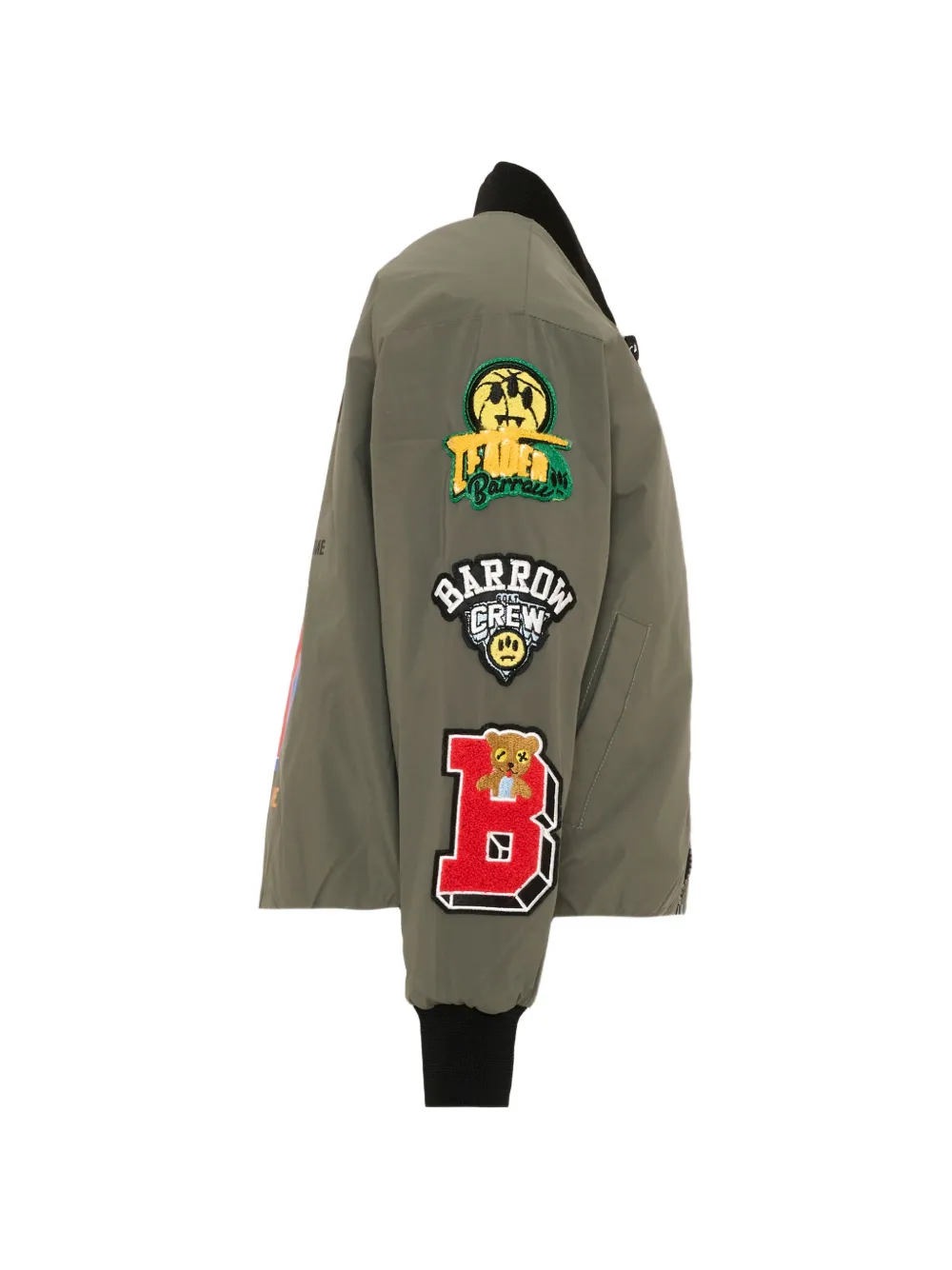 Barrow kids logo-print patch-detail bomber jacket Groen