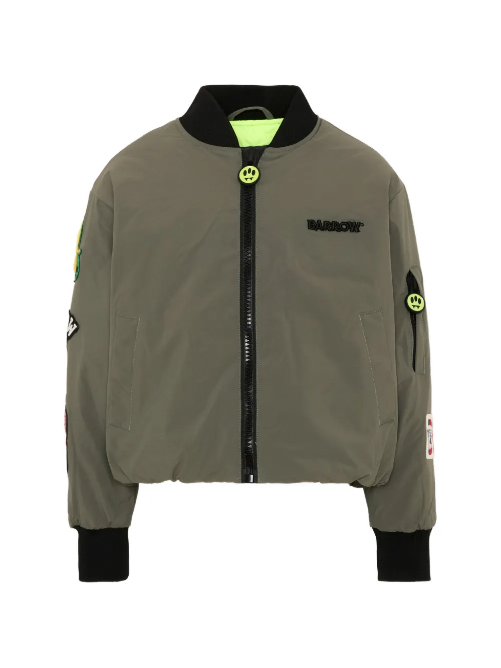 Barrow kids logo-print patch-detail bomber jacket - Grün