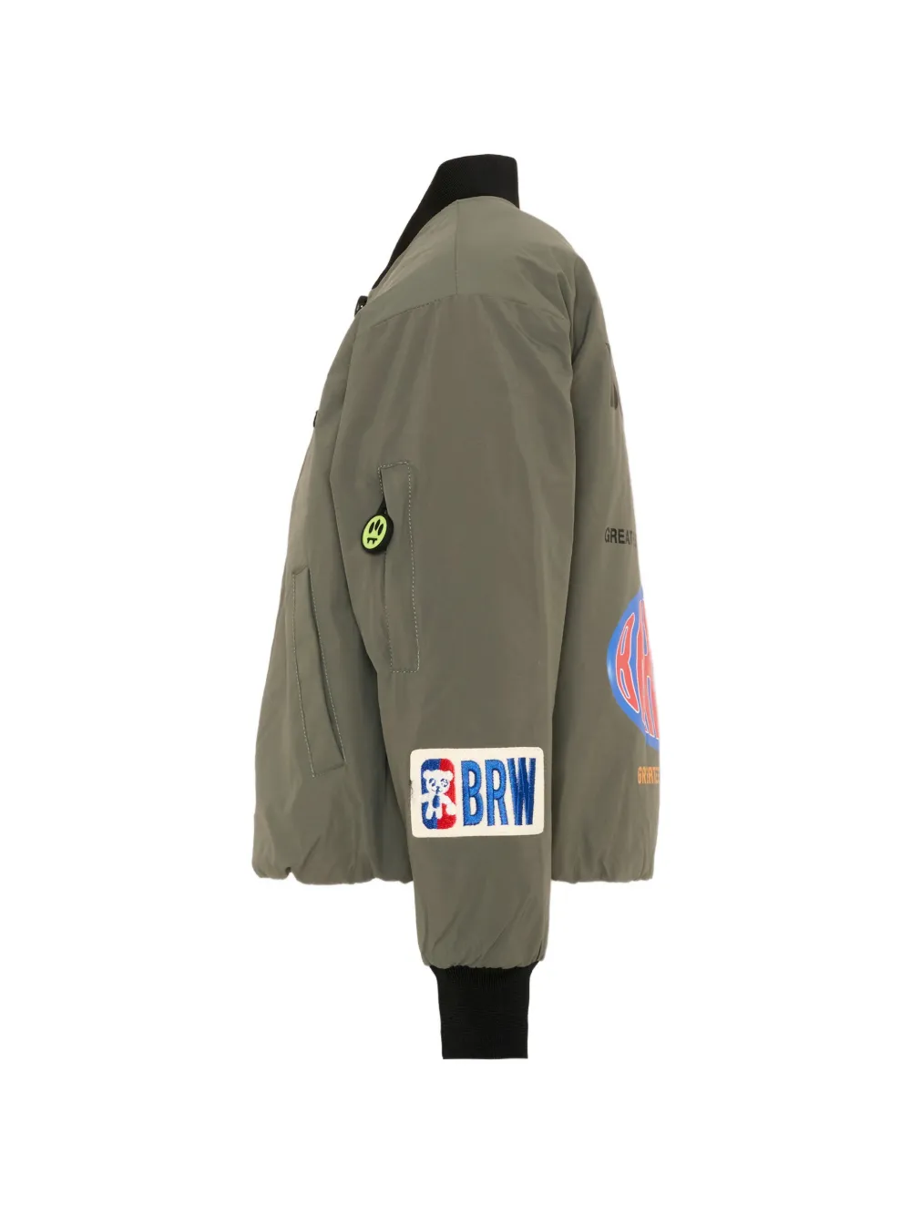 Barrow kids logo-print patch-detail bomber jacket Groen