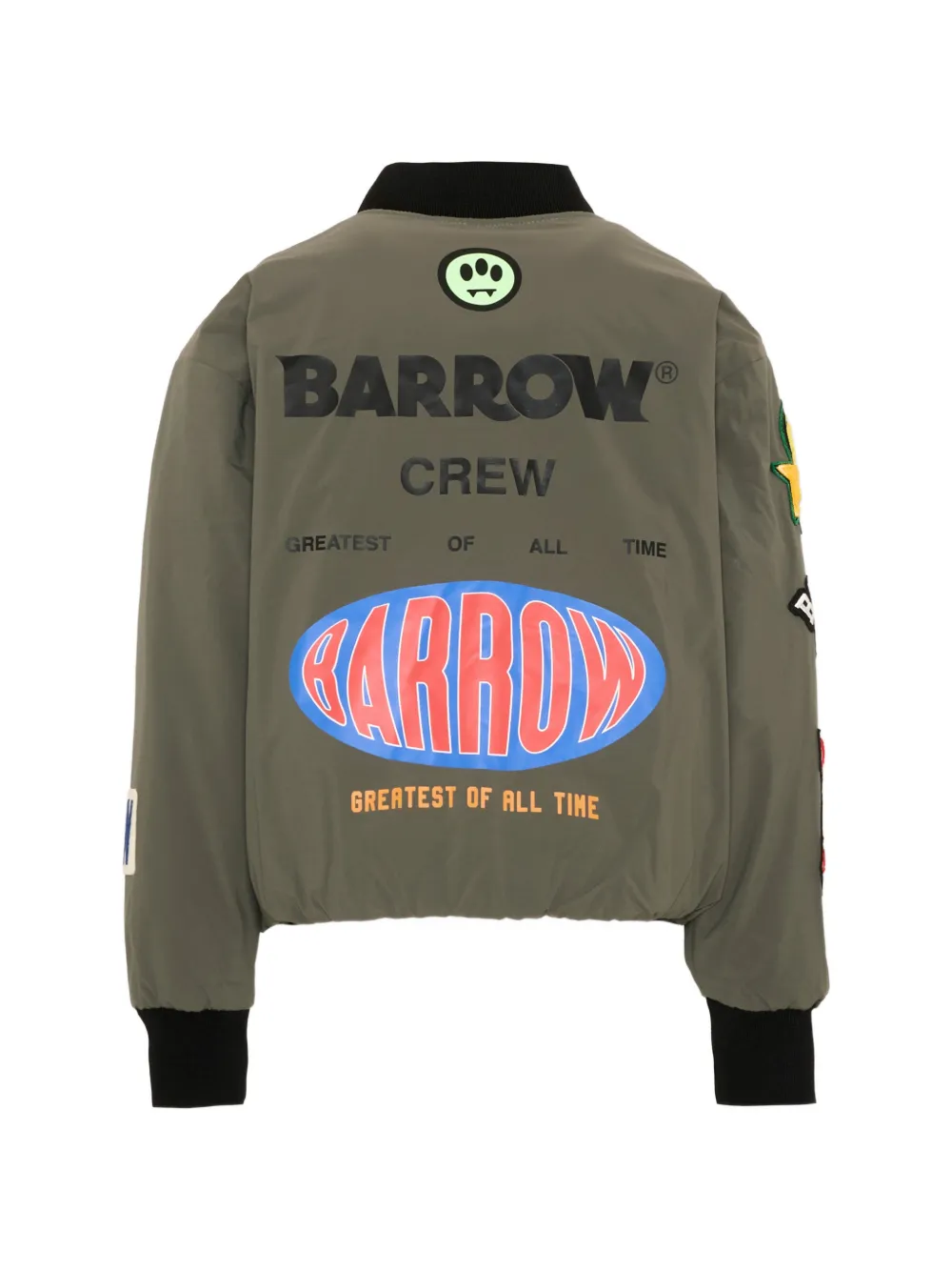 Barrow kids logo-print patch-detail bomber jacket Groen