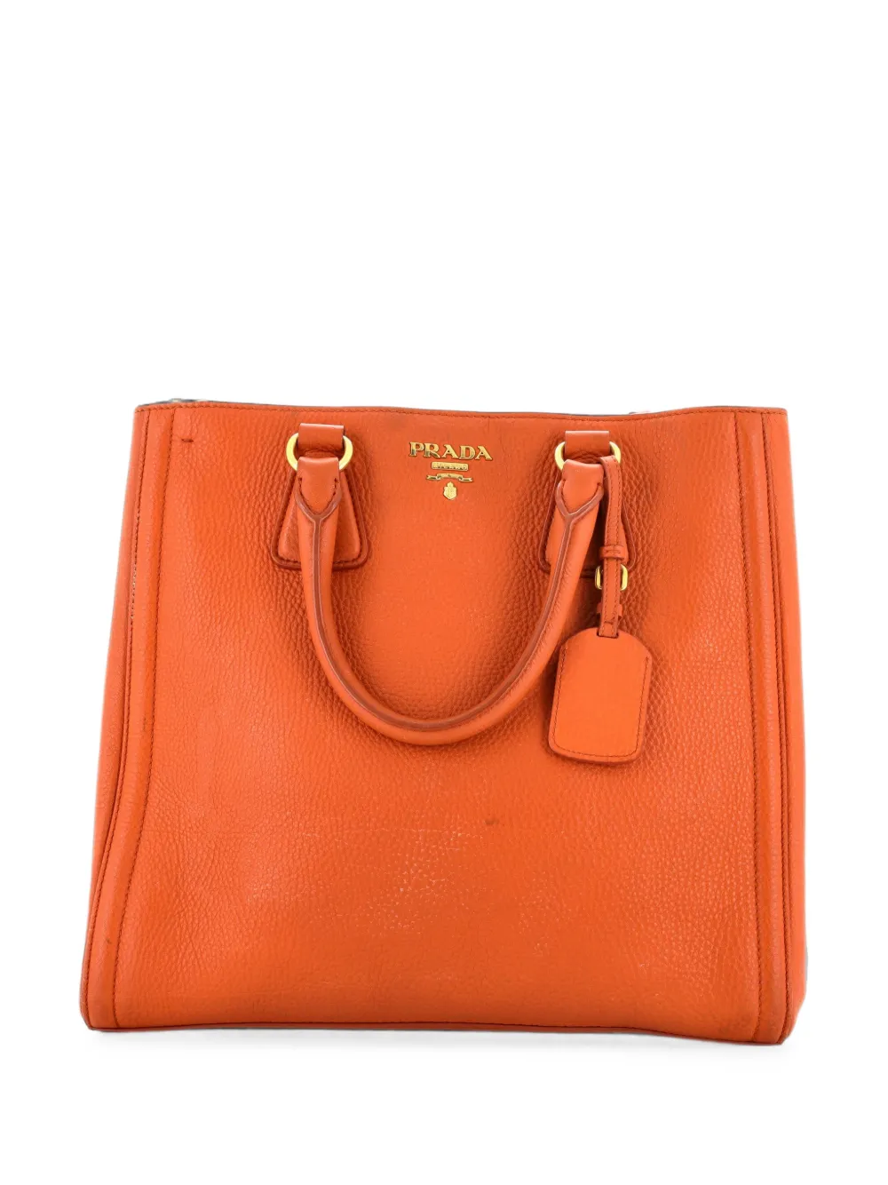 Prada Pre-Owned Borsa tote Convertible Shopper Vitello Daino grande - Arancione