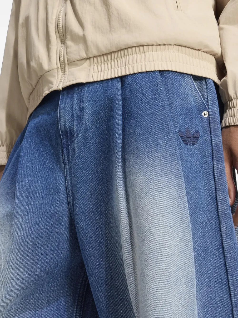 adidas faded wide-leg jeans Blauw