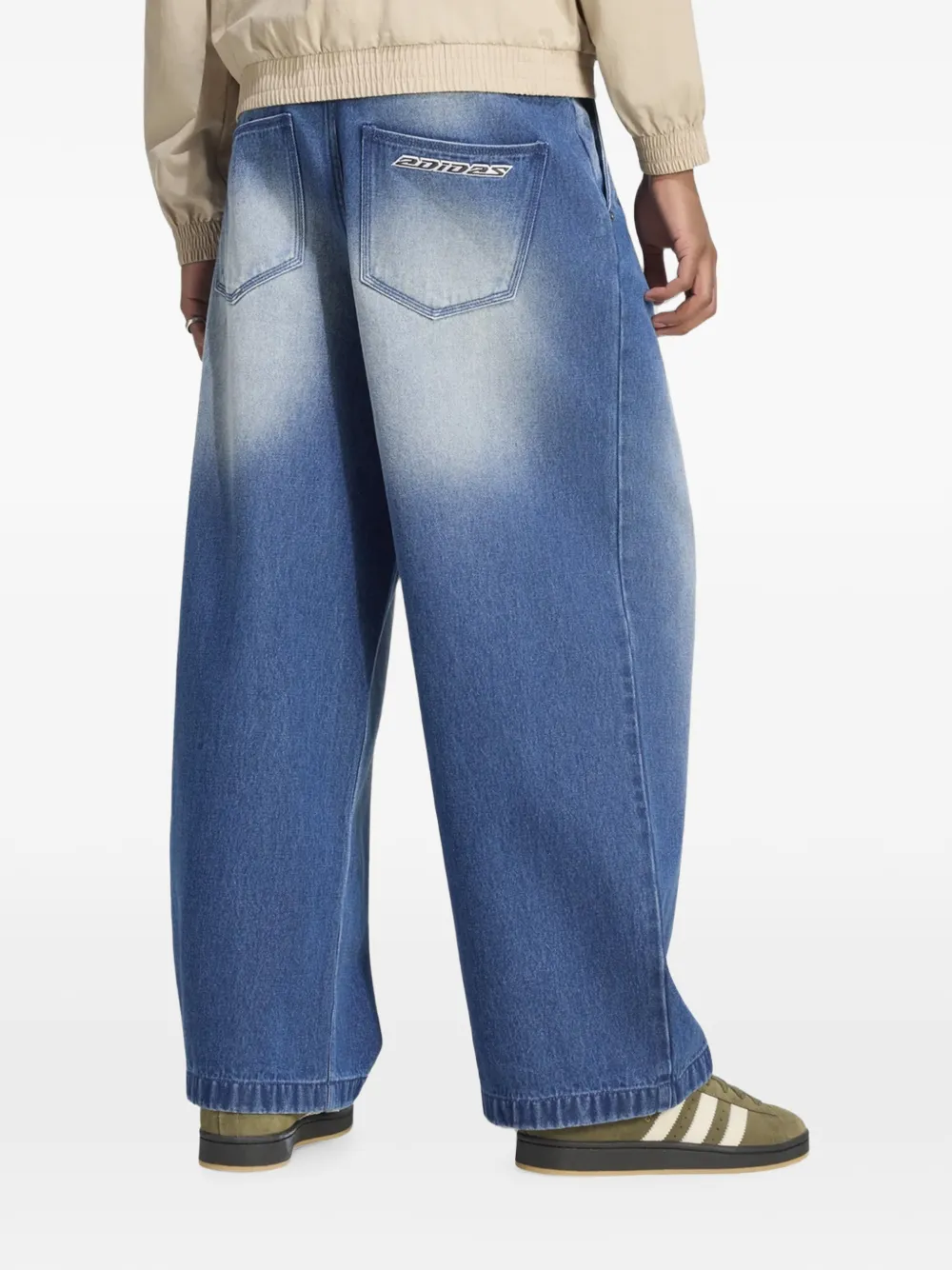 adidas faded wide-leg jeans Blauw