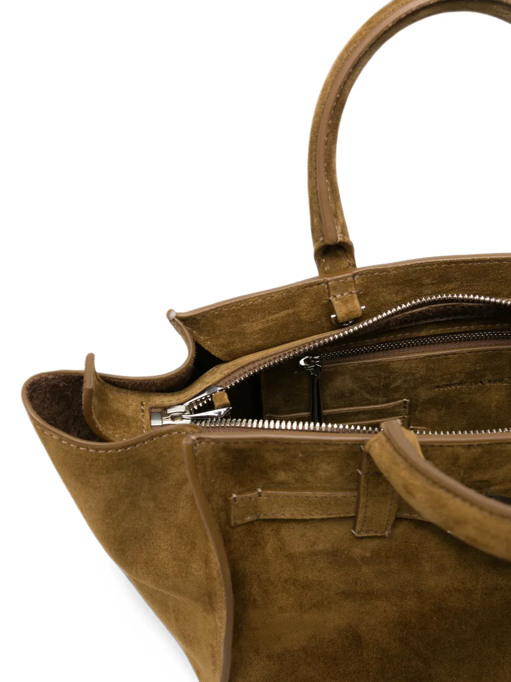 Benedetta Bruzziches Suède shopper met gespdetail Bruin