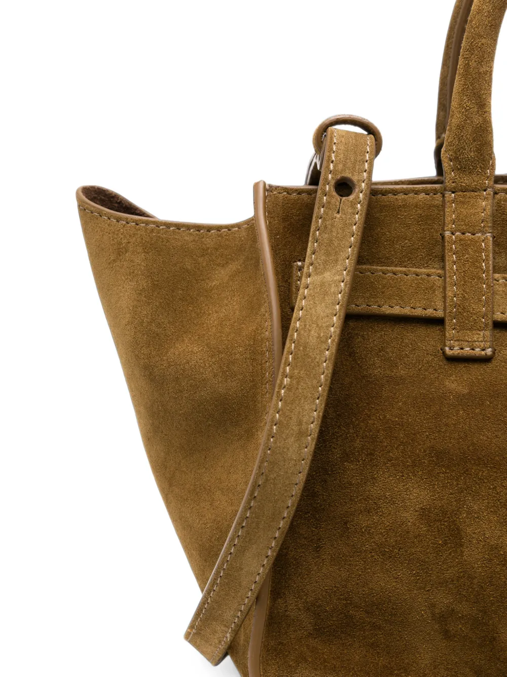 Benedetta Bruzziches Suède shopper met gespdetail Bruin