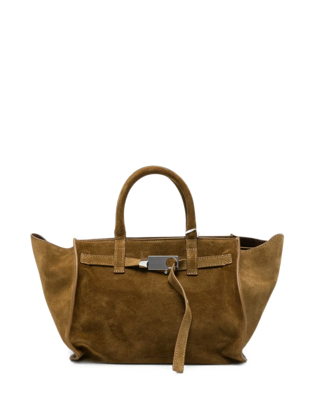 Benedetta Bruzziches suede buckled-detail tote bag - Marrone