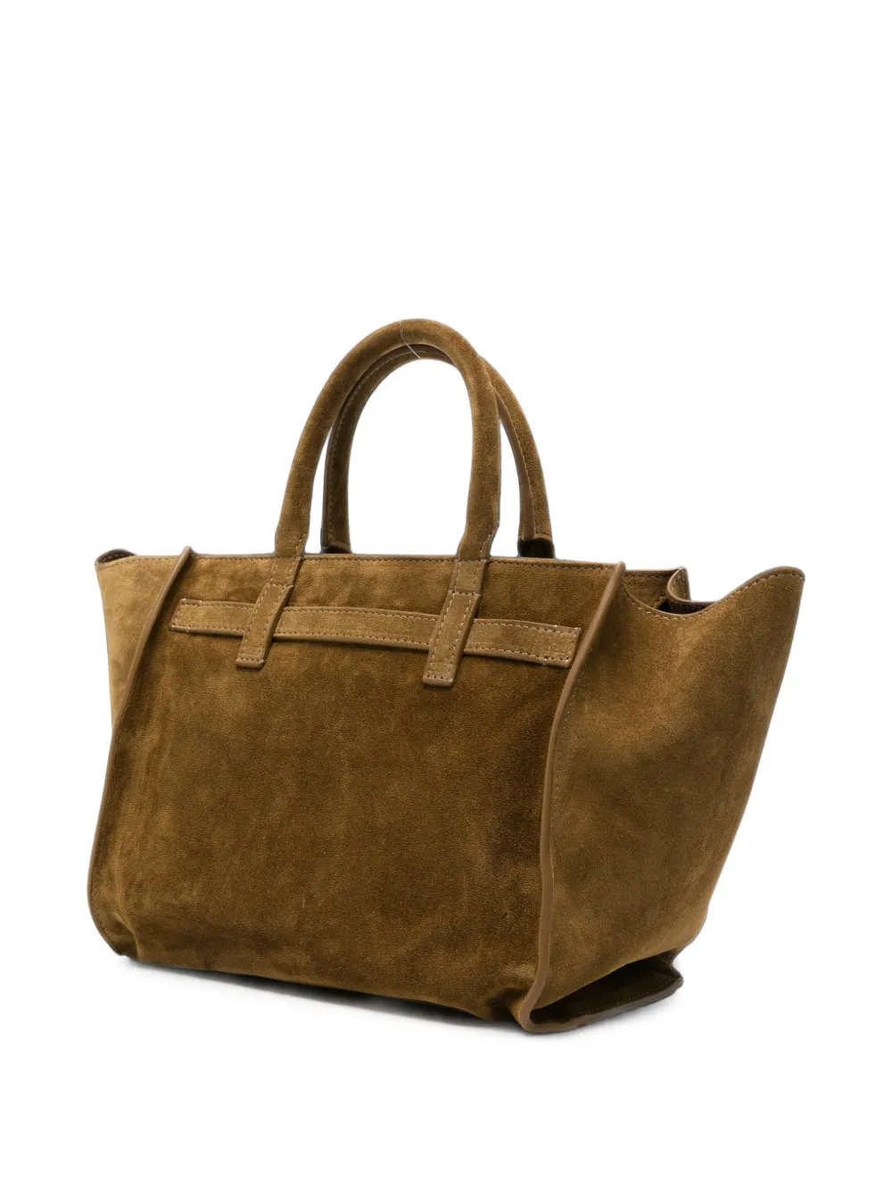 Benedetta Bruzziches Suède shopper met gespdetail Bruin