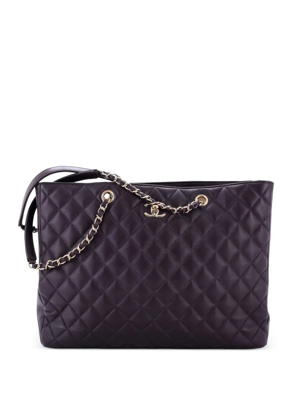 CHANEL Pre-Owned Borsa tote Classic CC grande in pelle di vitello trapuntata - Viola