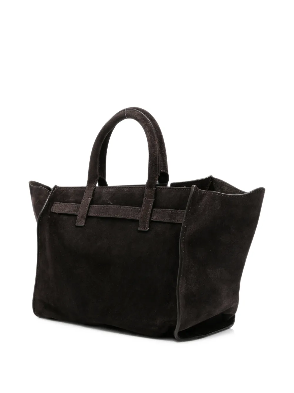 Benedetta Bruzziches Suède shopper met gespsluiting Bruin