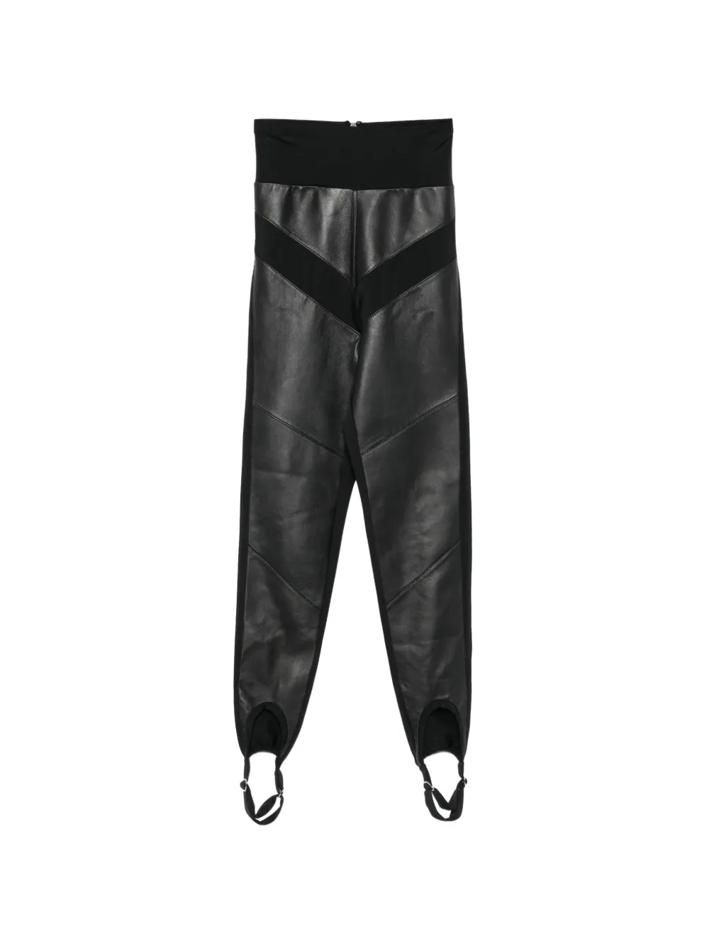MITILIANE COUTURE leather-panelled stirrup leggings