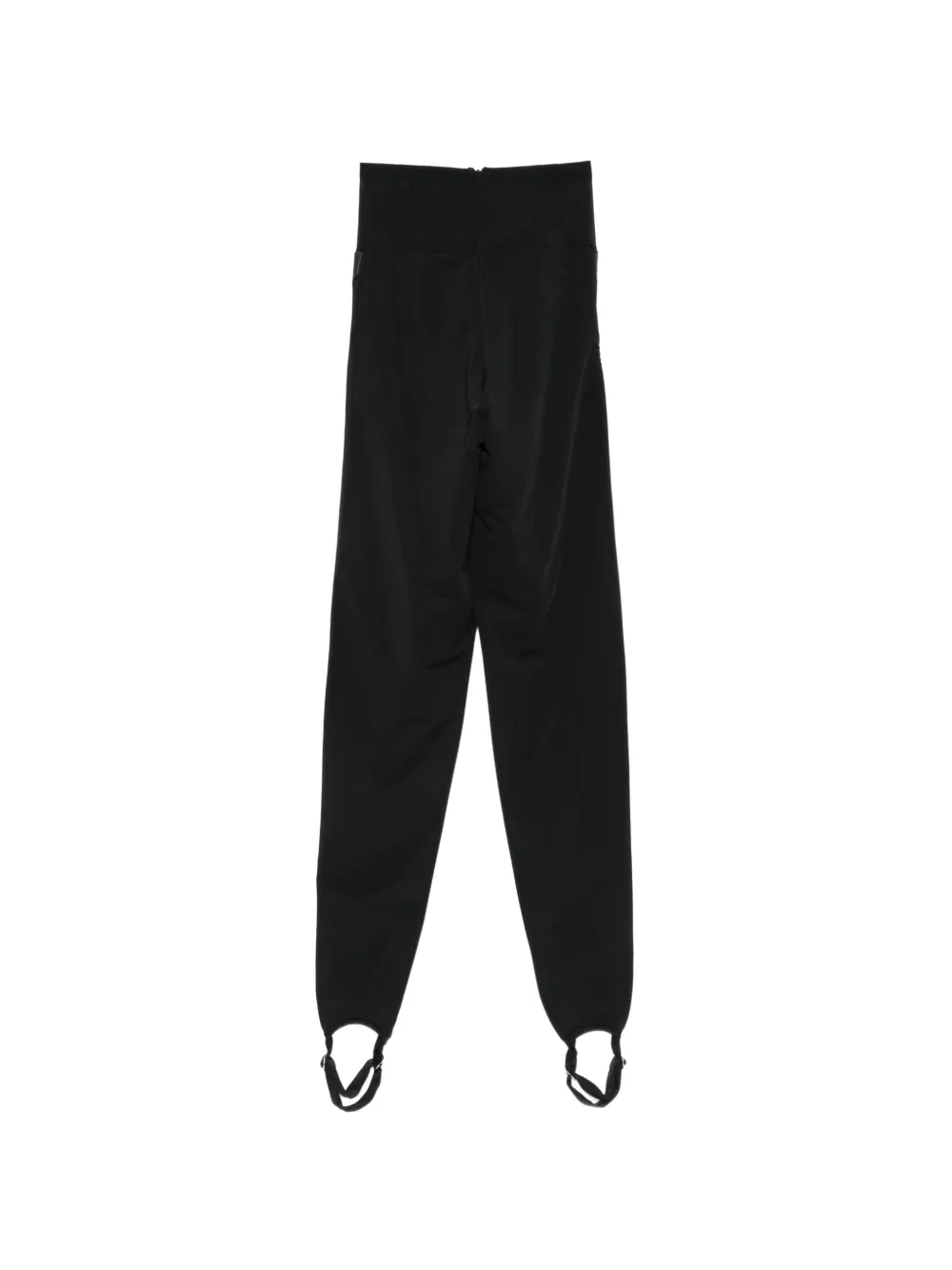MITILIANE COUTURE Legging met leren vlakken en stijgbeugels Zwart