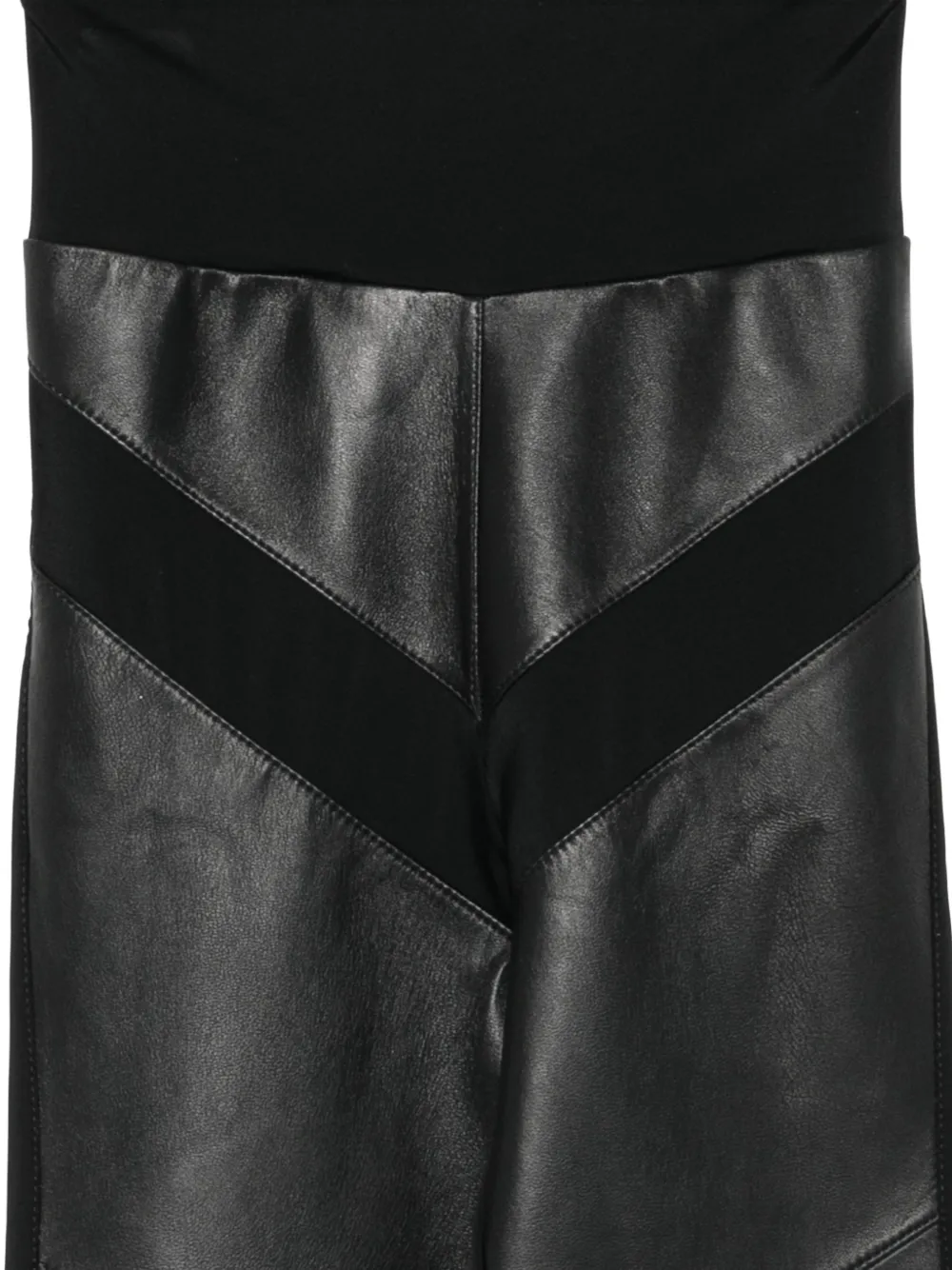 MITILIANE COUTURE Legging met leren vlakken en stijgbeugels Zwart