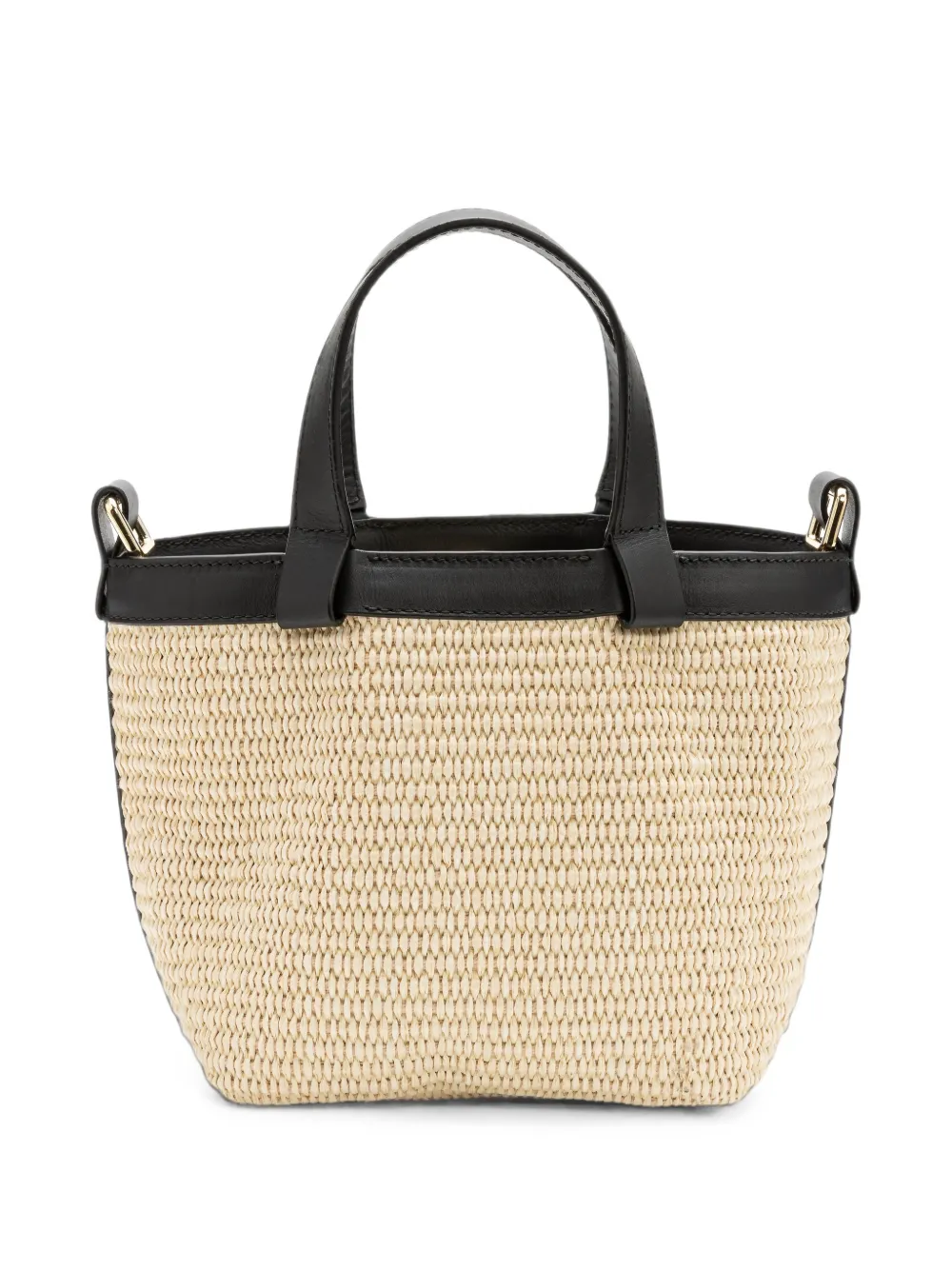 La Portegna Teresita bucket-tas met leren afwerking Beige