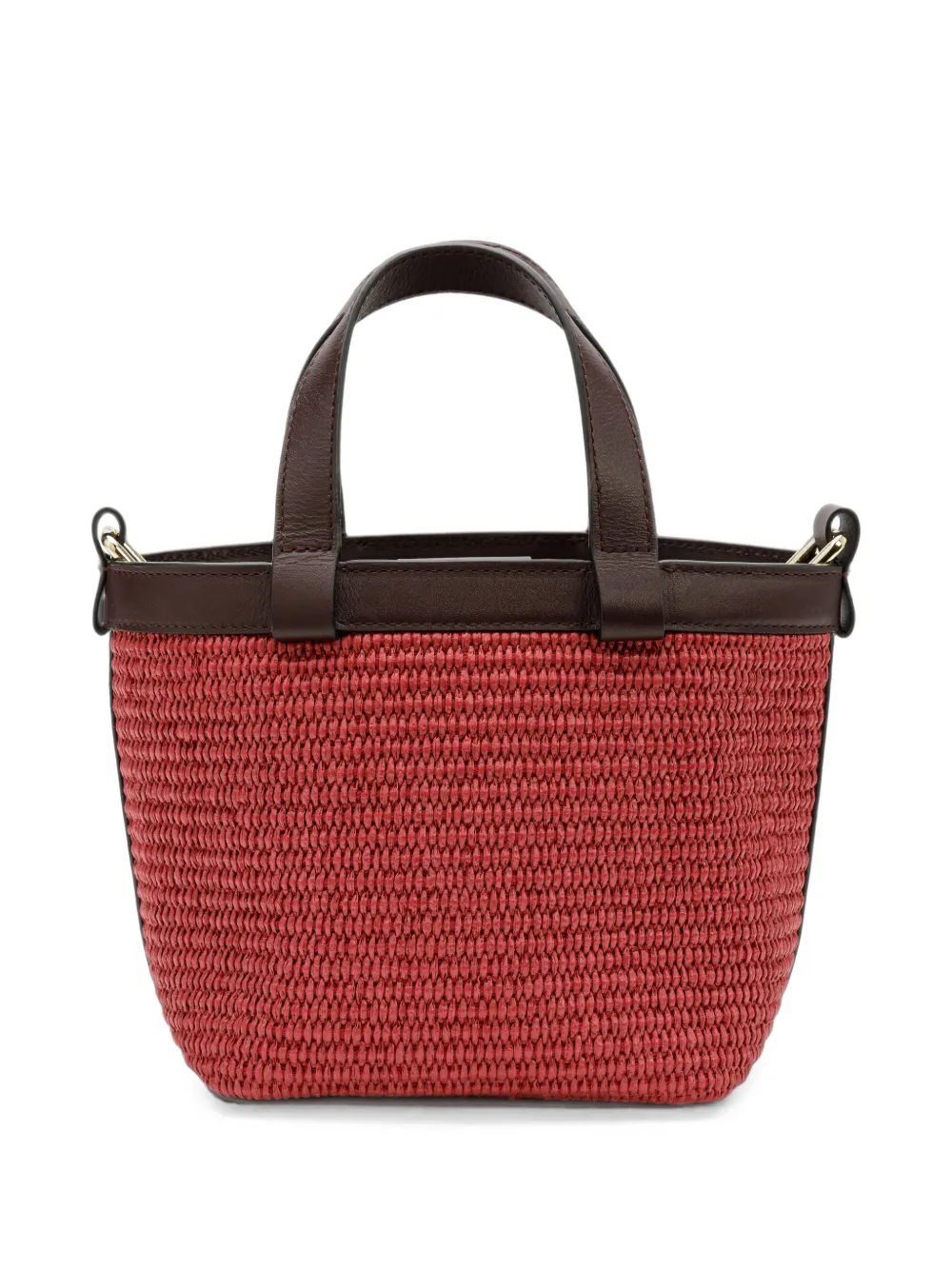 La Portegna Teresita shopper met leren afwerking Rood