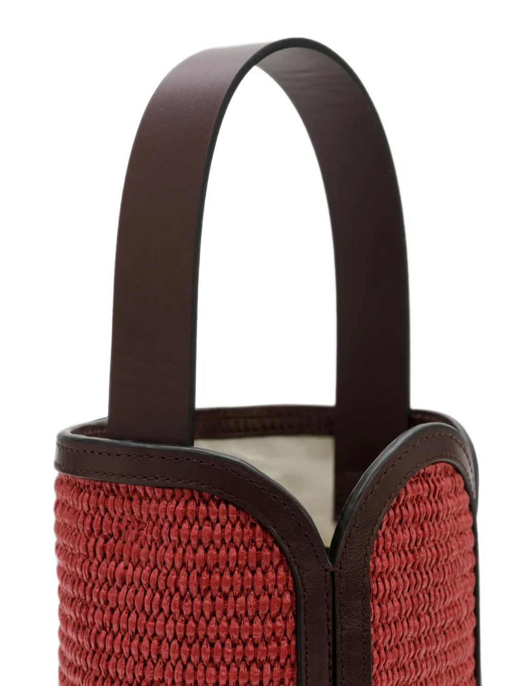 La Portegna Barbara geweven bucket-tas Rood