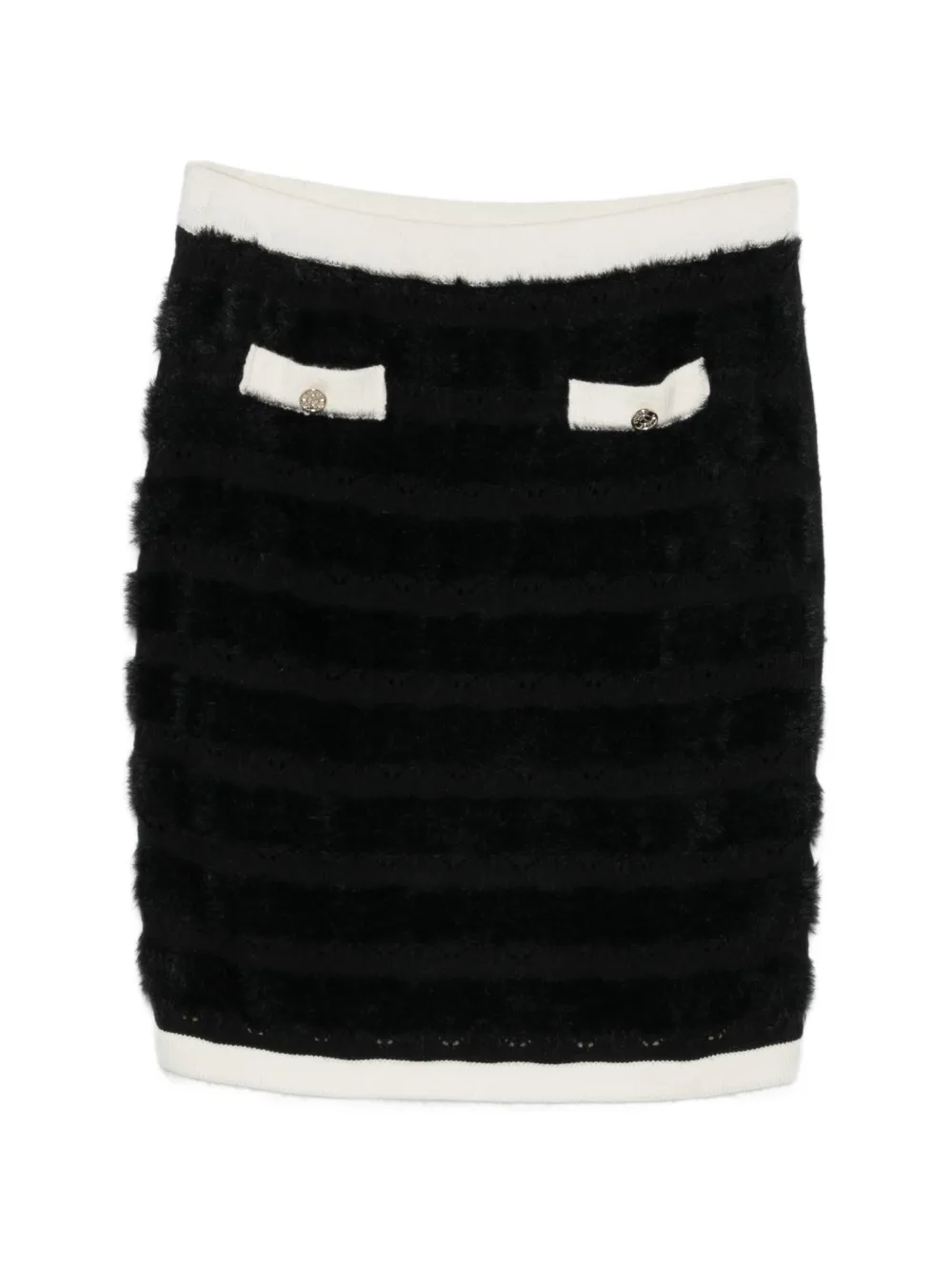 TWINSET Kids horizontal-stripe skirt - Nero